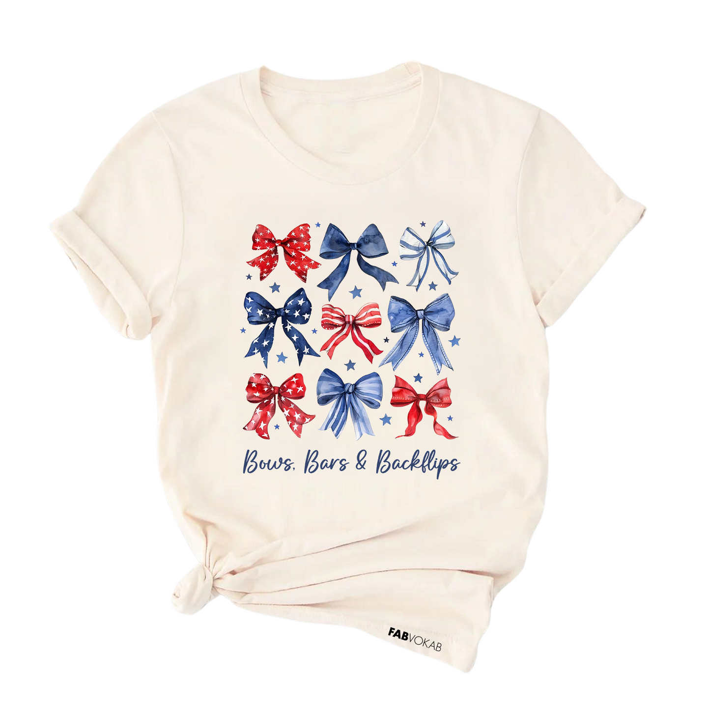 Bows, Bars & Backflips Gymnast Patriotic T-Shirt