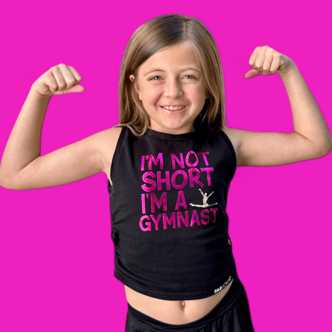 "I'm Not Short, I'm a Gymnast" Girls Crop Top