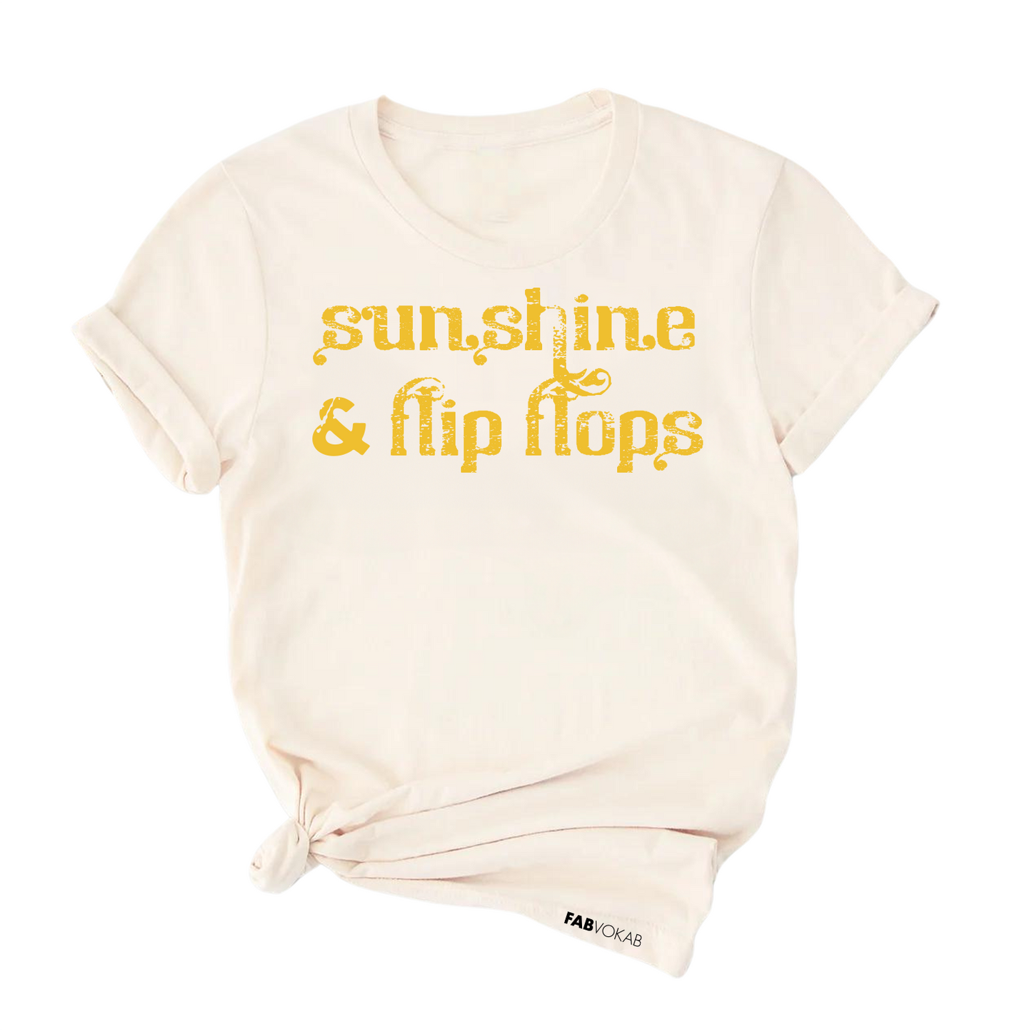 SUNSHINE & FLIP FLOPS Summer Kids Girls Teen T-Shirt