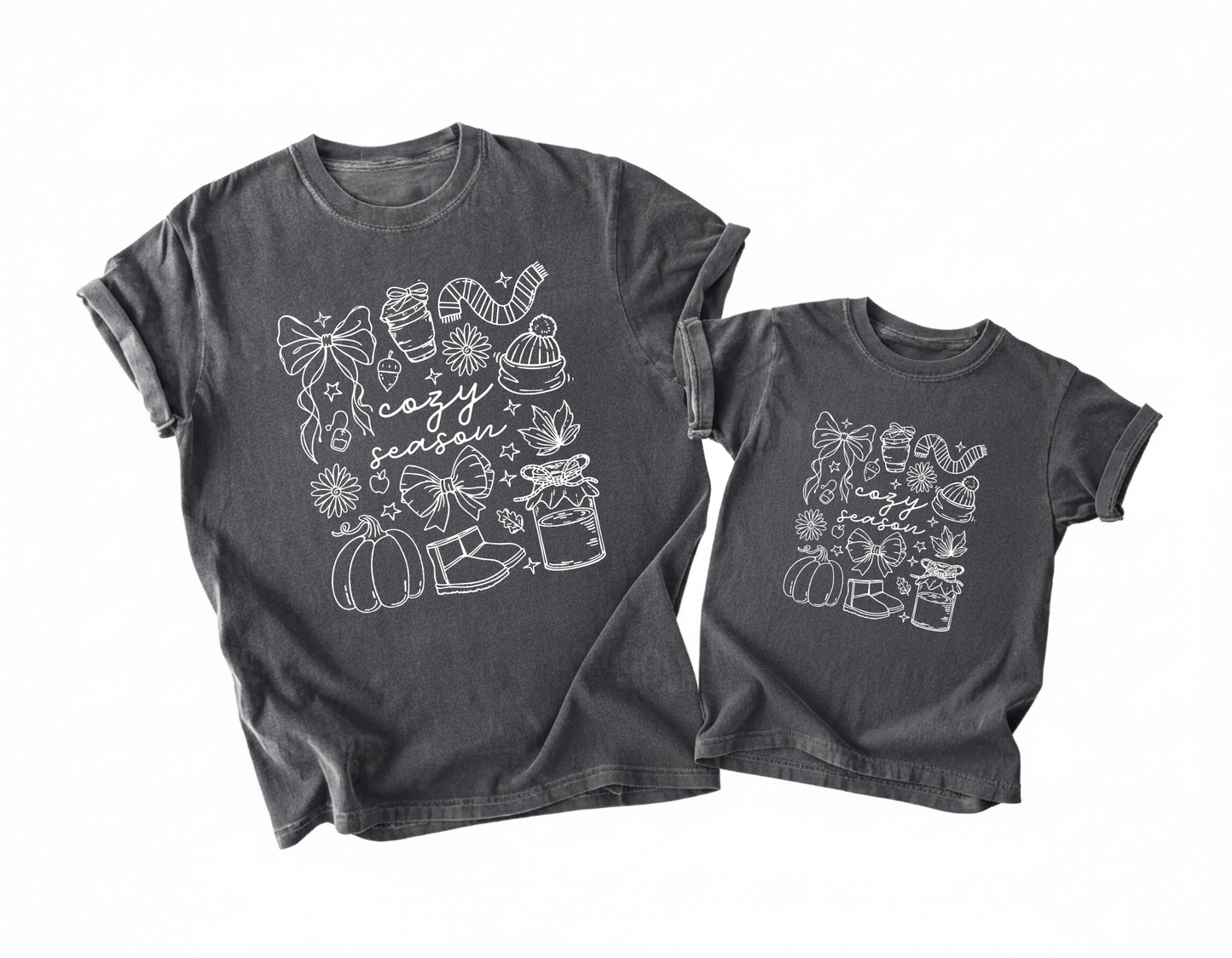 Cozy Season Fall T-Shirt | Autumn Pumpkin Pie Graphic Tee | Cute Fall Outfit Aesthetic (4colors)