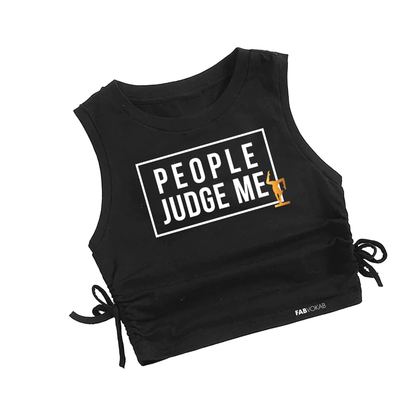 "People Judge Me" Girls Crop Top - Style & Performance for Young Gymnasts