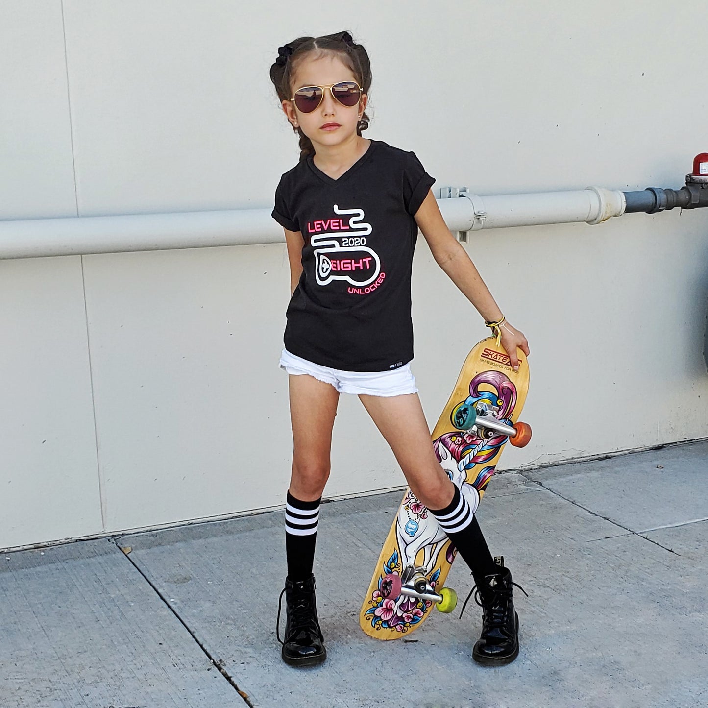 LEVEL EIGHT UNLOCKED KIDS BIRTHDAY Custom Short Sleeve T-shirt FABVOKAB
