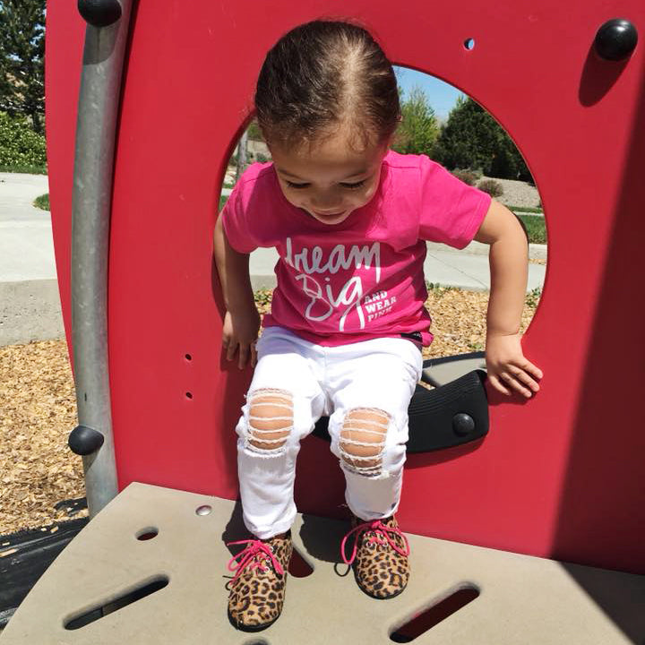 DREAM BIG AND WEAR PINK. Kids PINK graphic tee FABVOKAB