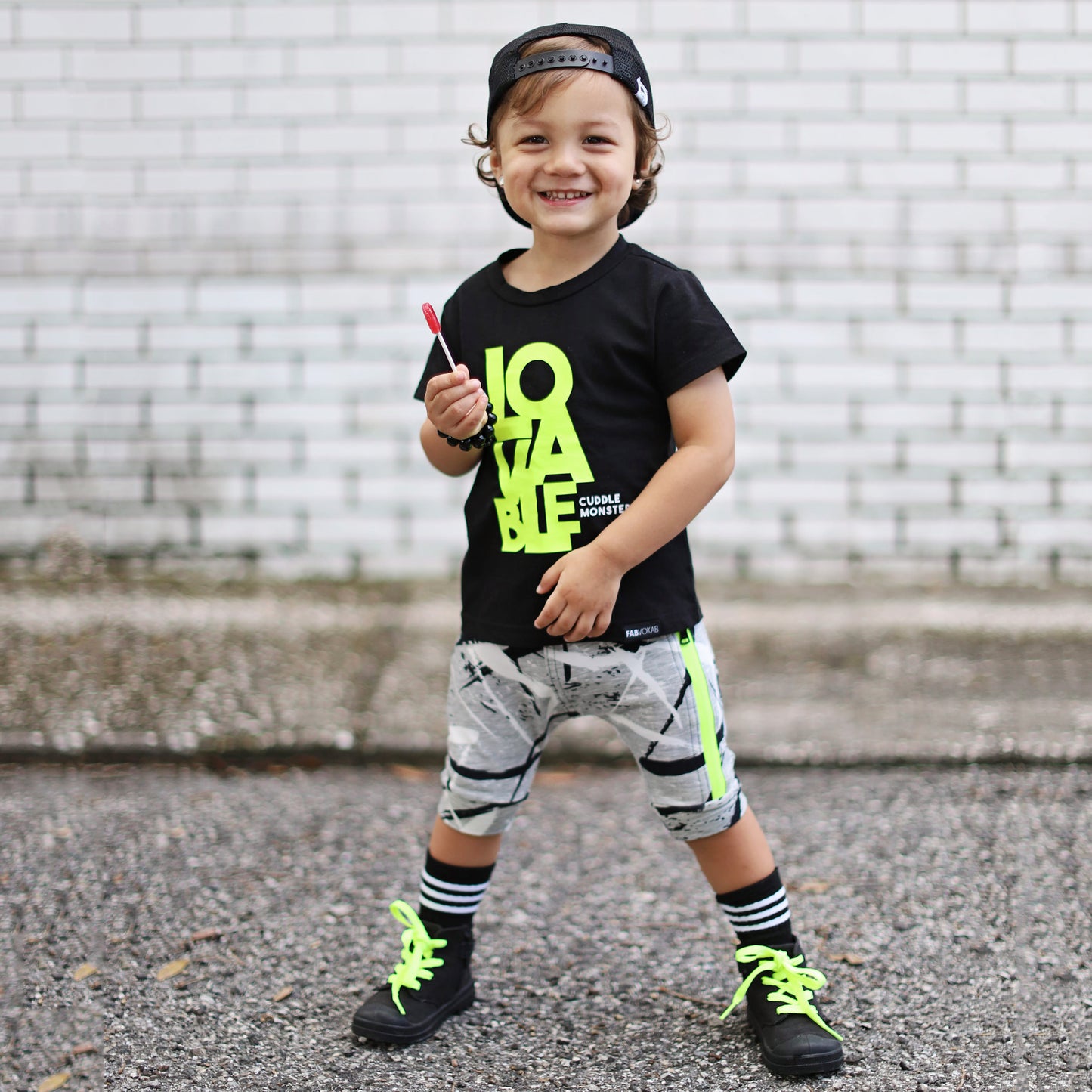 LOVABLE (CUDDLE MONSTER) VIBRANT NEON GREEN Short Sleeve T-shirt FABVOKAB