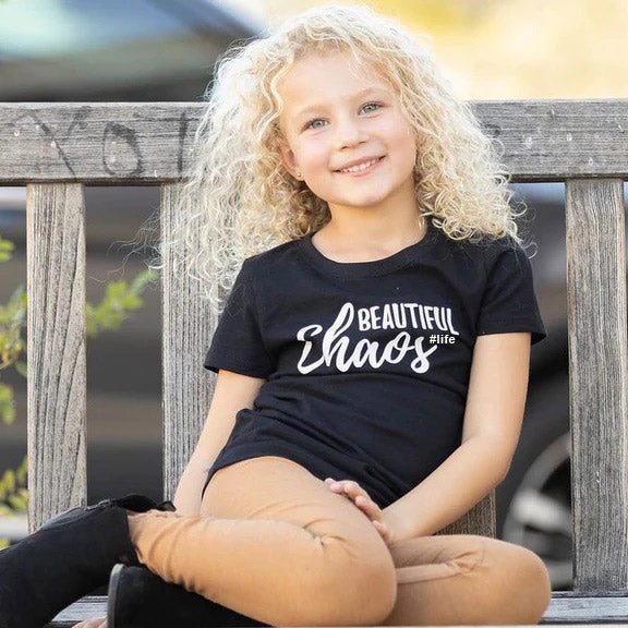 Beautiful Chaos life Kids, Girls, Teen Short Sleeve T-shirt FABVOKAB