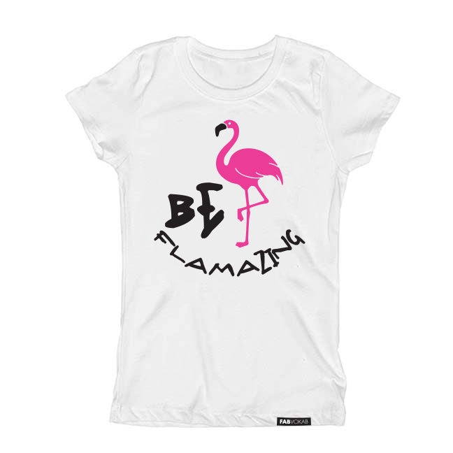 BE FLAMAZING Short Sleeve Kids Teen T-shirt FABVOKAB