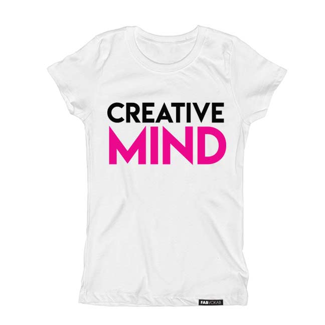 CREATIVE MIND Black and Neon Pink Short Sleeve T-shirt FABVOKAB