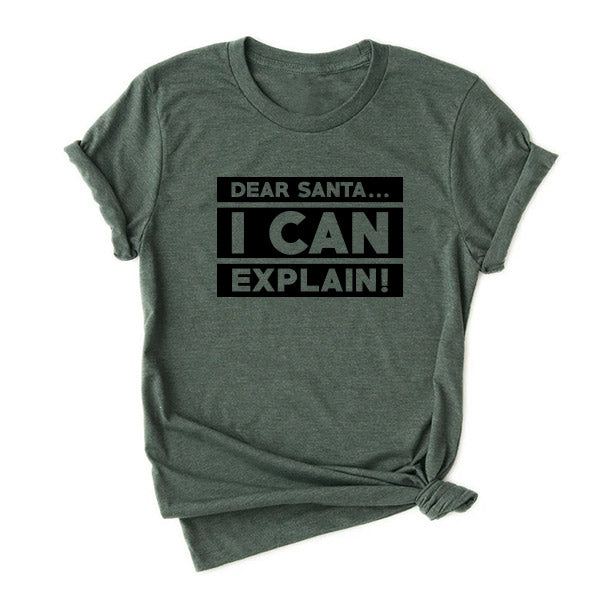 DEAR SANTA I CAN EXPLAIN KIDS, GIRLS, BOYS, TEEN Short Sleeve T-shirt FABVOKAB