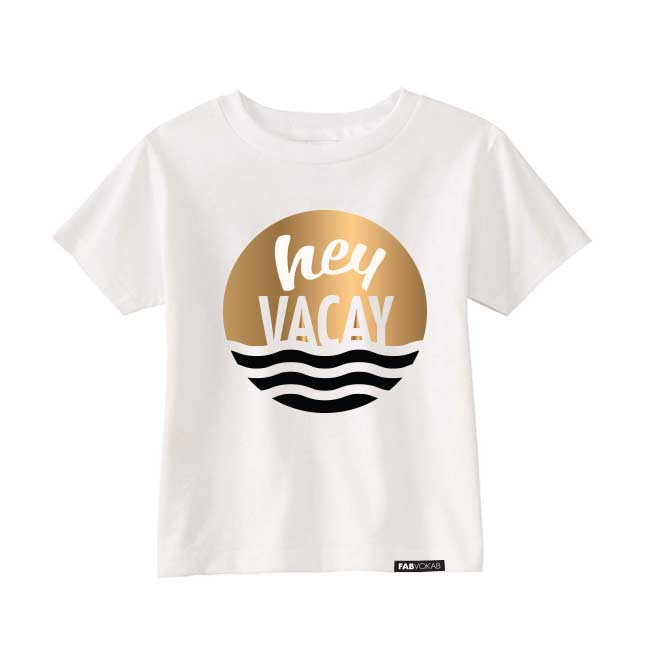 HEY VACAY Copper Foil Short Sleeve T-shirt FABVOKAB