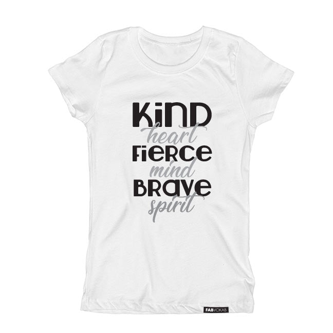 KIND HEART, FIERCE MIND BRAVE SPIRIT Short Sleeve T-shirt FABVOKAB