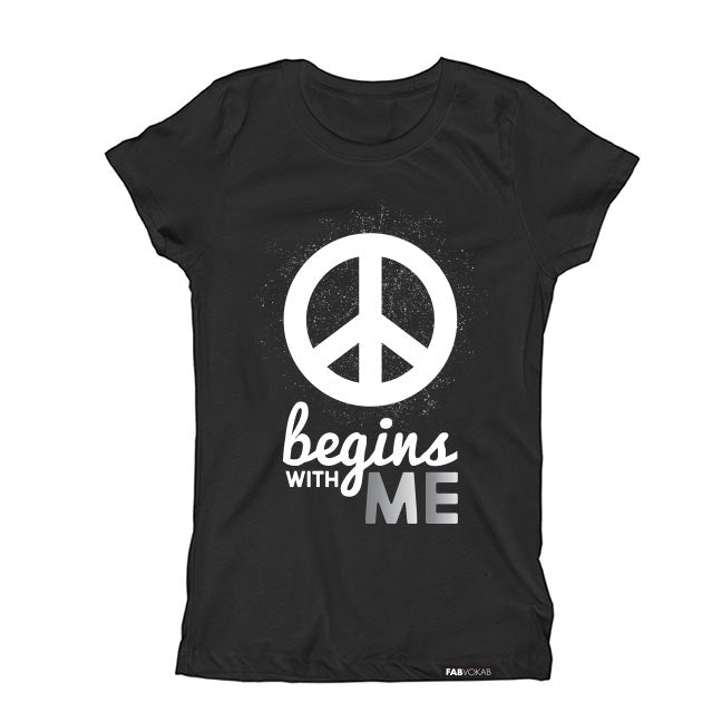 PEACE (Silver Foil) Short Sleeve T-shirt FABVOKAB