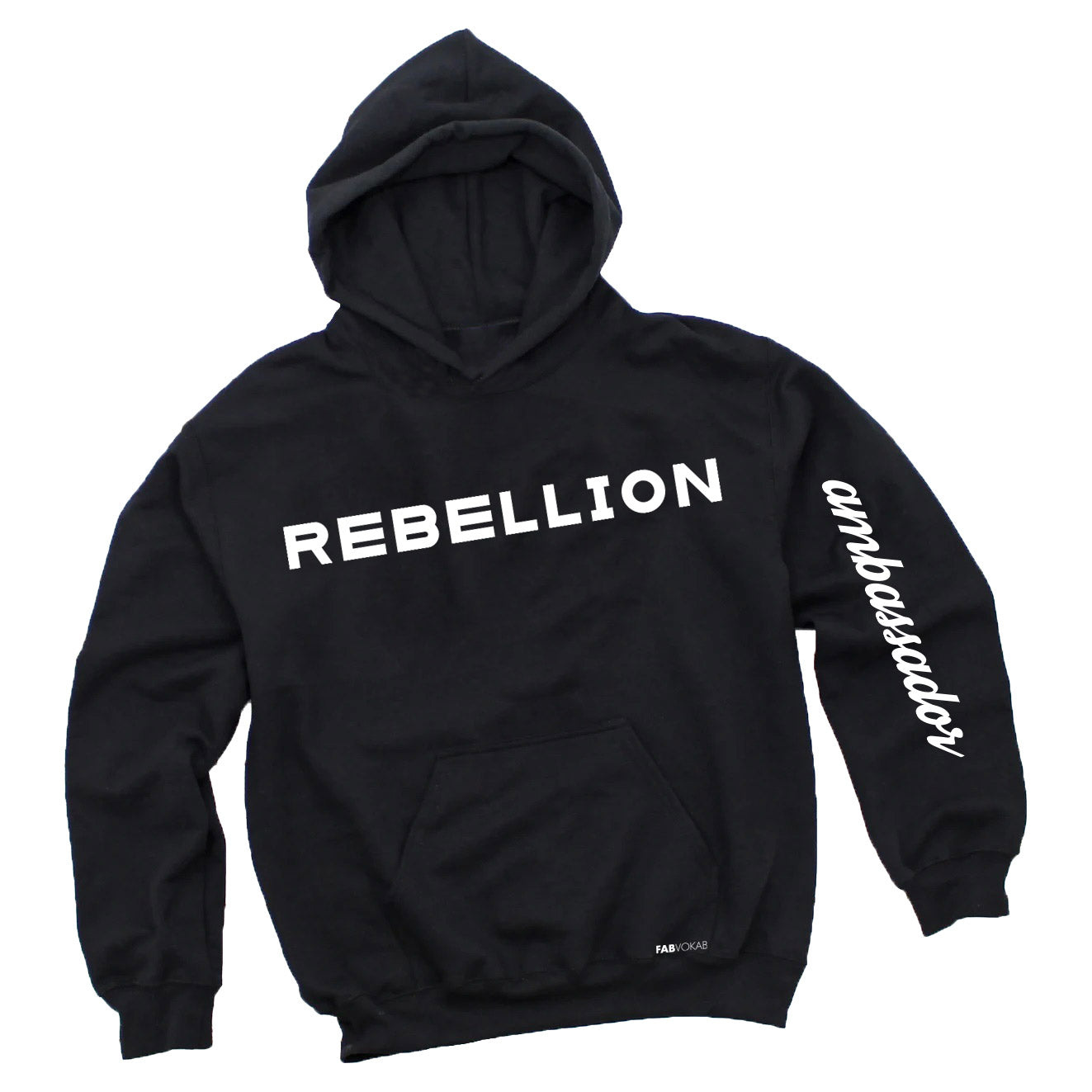 REBELLION STUDIOZ AMBASSADOR BLACK UNISEX KIDS, YOUTH BLACK HOODIE FABVOKAB