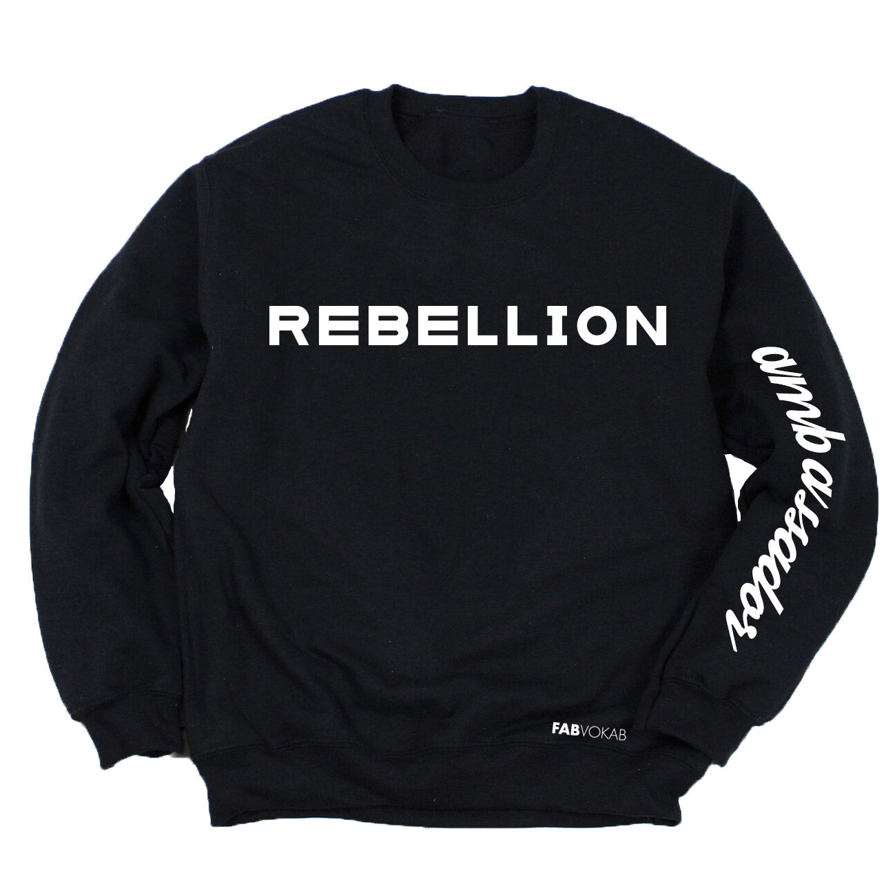 REBELLION STUDIOZ KIDS GIRLS, BOYS, TEEN, UNISEX BLACK SWEATSHIRT FABVOKAB