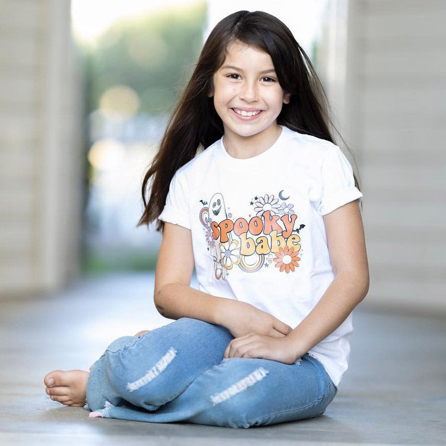 SPOOKY BABE HALLOWEEN KIDS KIDS, GIRLS, TEENS T-SHIRT FABVOKAB