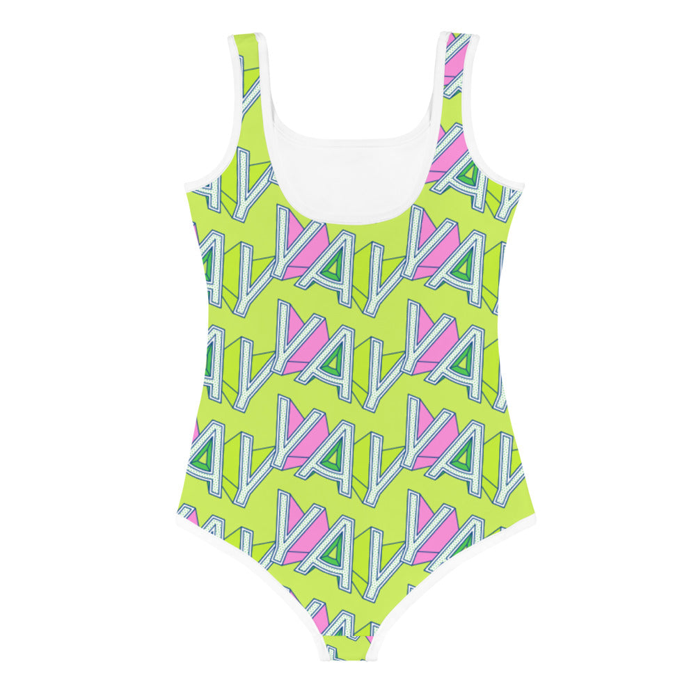 YAY Neon Green Kids Little Girls Swimsuit FABVOKAB