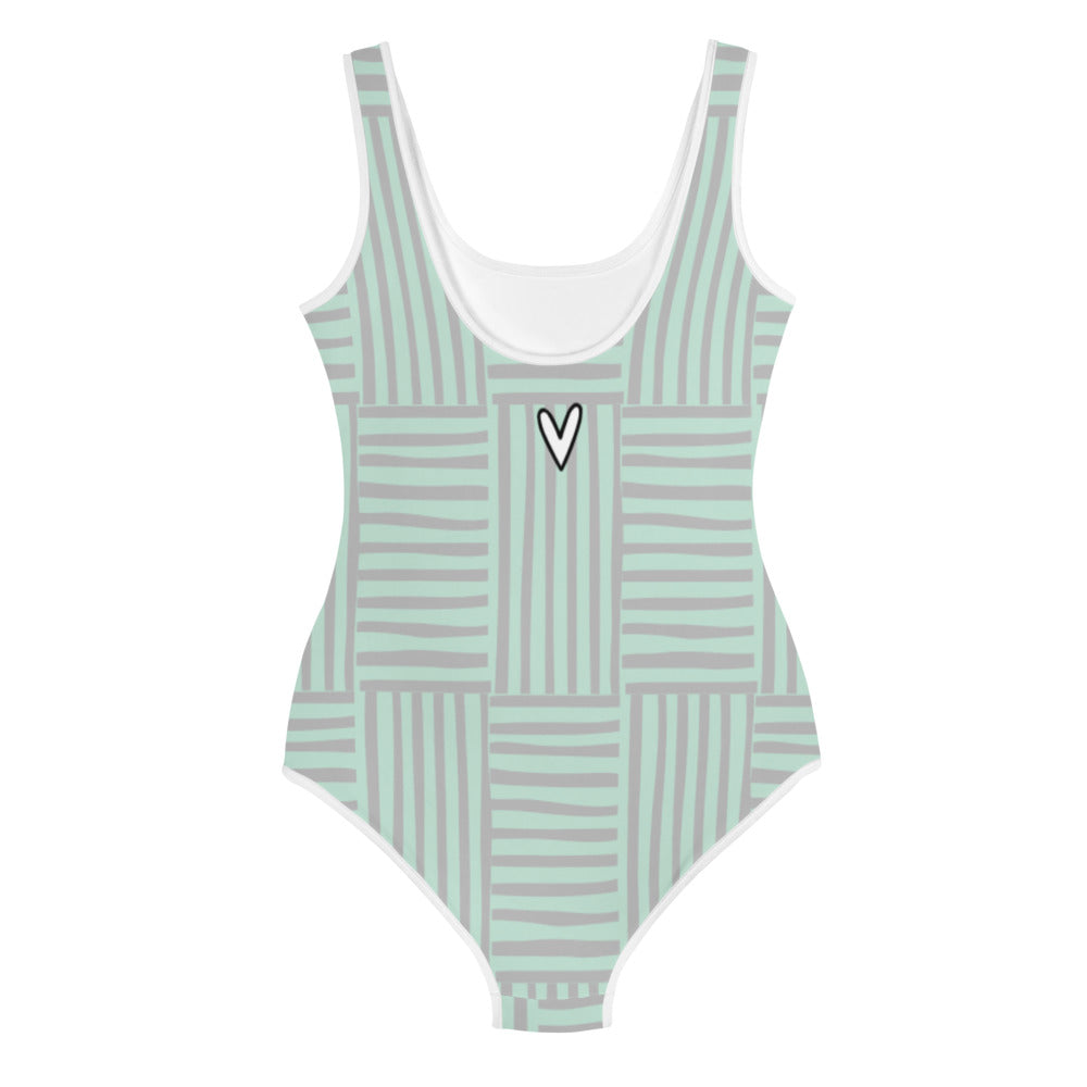 Hello Summer Kids Big Girls Swimsuit (green) FABVOKAB