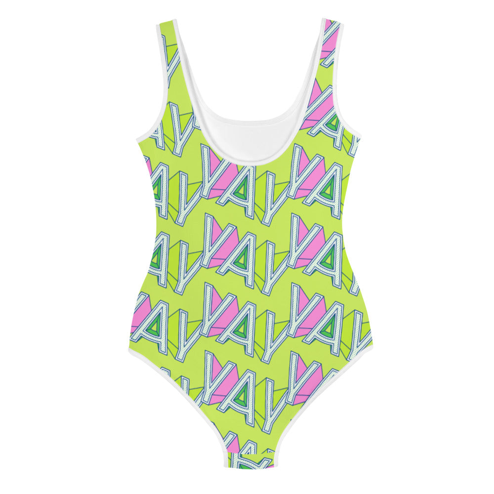 YAY Neon Green Kids Big Girls Swimsuit FABVOKAB