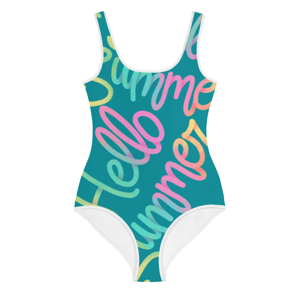 Summer Kids Big Girls Swimsuit (teal) FABVOKAB