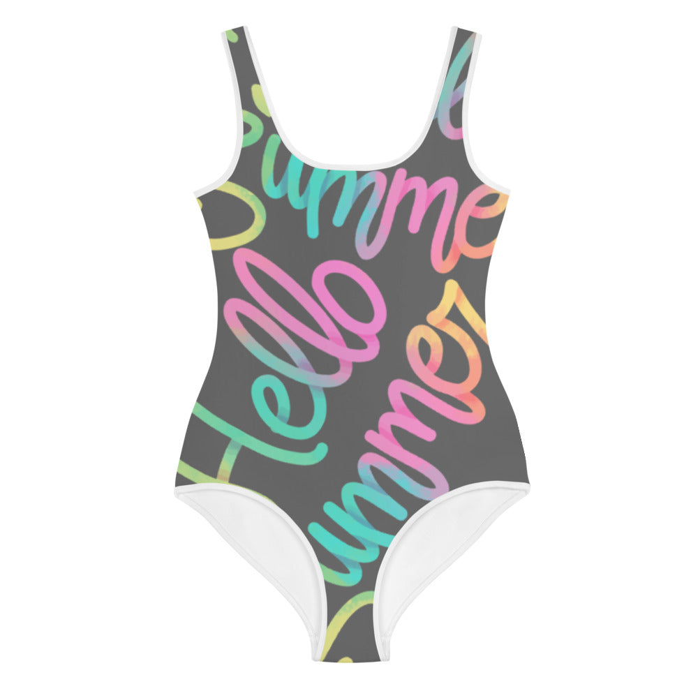 Summer Kids Big Girls Swimsuit (grey) FABVOKAB