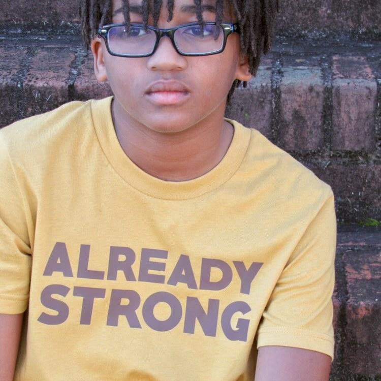 ALREADY STRONG Mustard Short Sleeve T-shirt FABVOKAB
