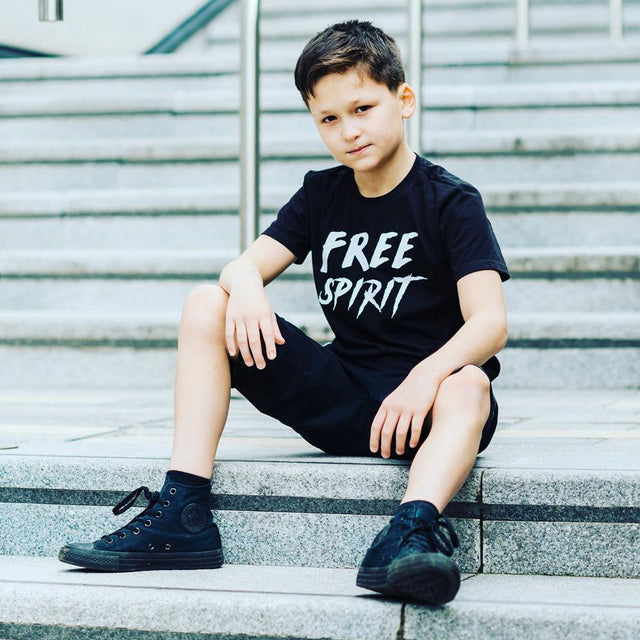 FREE SPIRIT Short Sleeve Kids Teen T shirt FABVOKAB