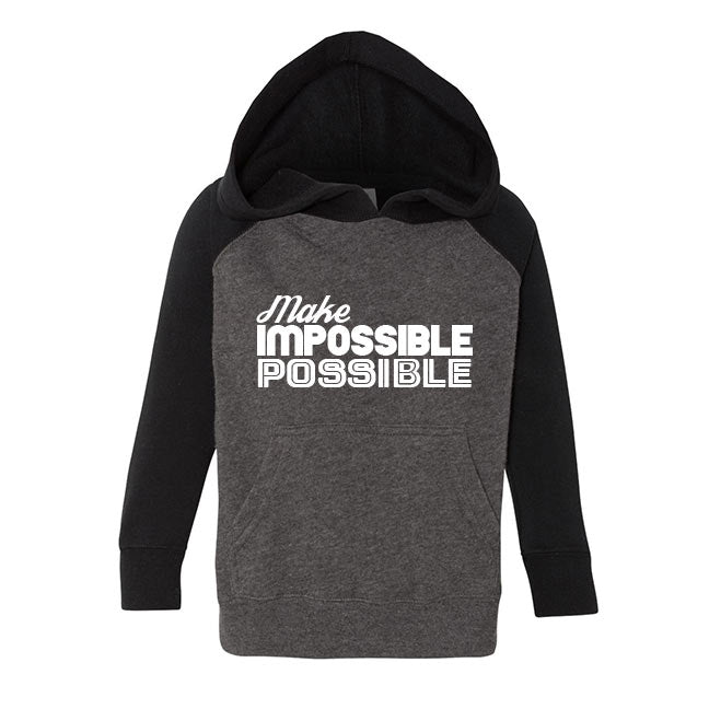 MAKE IMPOSSIBLE POSSIBLE UNISEX KIDS, TEEN, BOYS, GIRLS HOODIE FABVOKAB