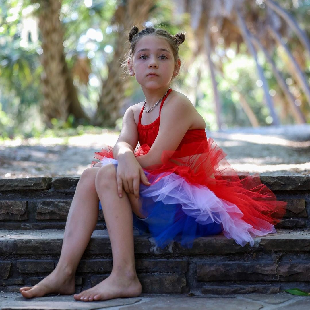 RED WHITE BLUE PATRIOTIC GIRLS TUTU SKIRT FABVOKAB