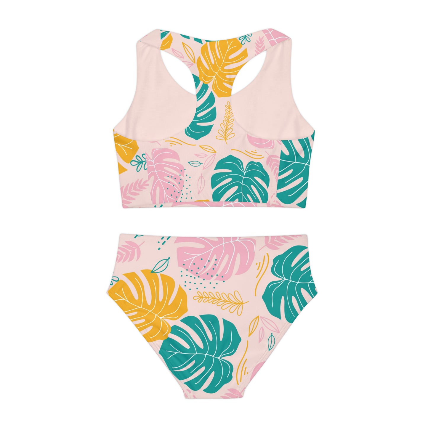 Leafy Delight Girls Two Piece Swimwear