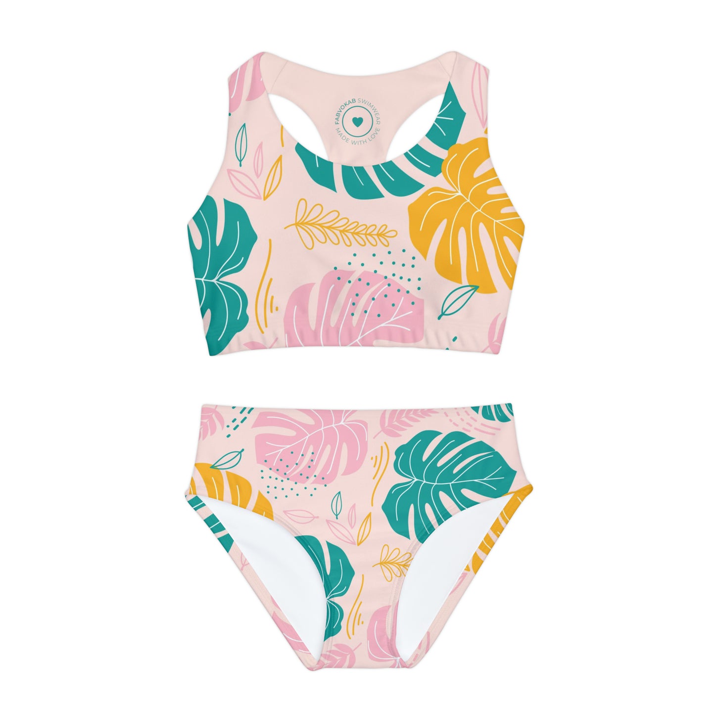 Leafy Delight Girls Two Piece Swimwear