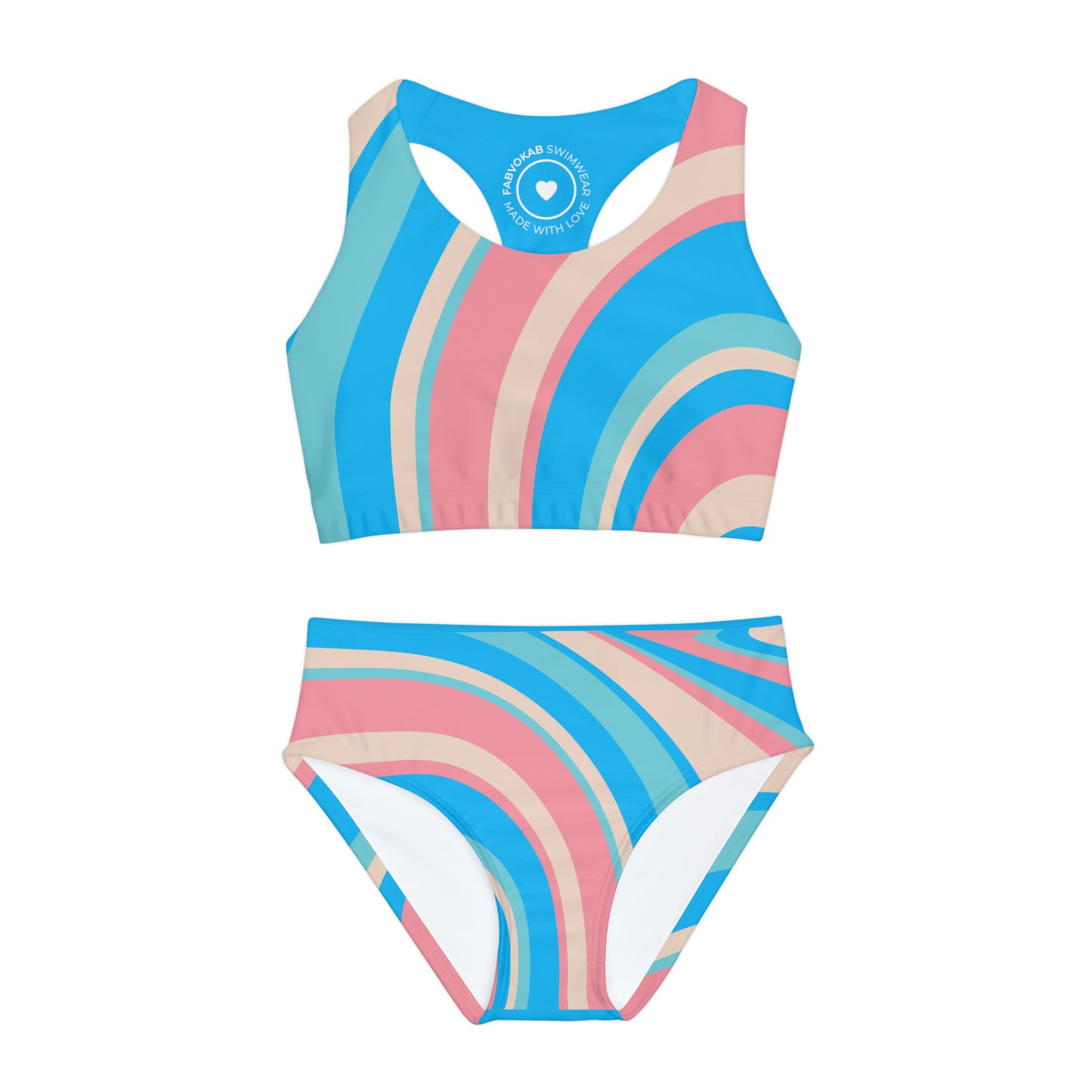 Pastels Vibes Girls Two Piece Swimsuit