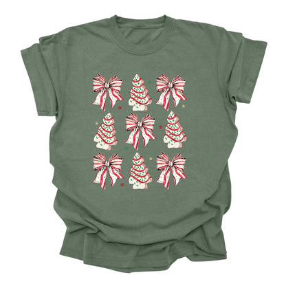 bows and trees christmas t-shirt festive holiday design