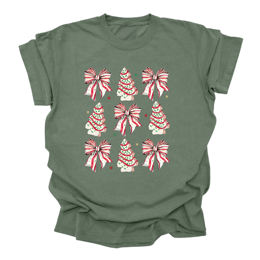 bows and trees christmas t-shirt festive holiday design