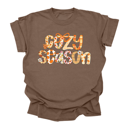 Cozy Season Graphic Tee – Espresso Brown