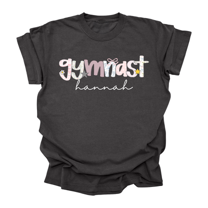 Custom Gymnast Name T-Shirt – Personalized Girls Gymnastics Tee