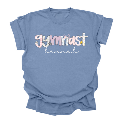 Custom Gymnast Name T-Shirt – Personalized Girls Gymnastics Tee