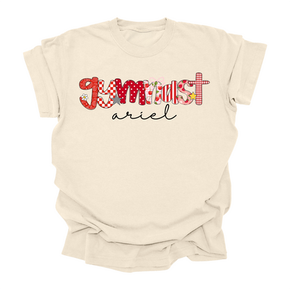 Custom Gymnast Name T-Shirt – Personalized Girls Gymnastics Tee