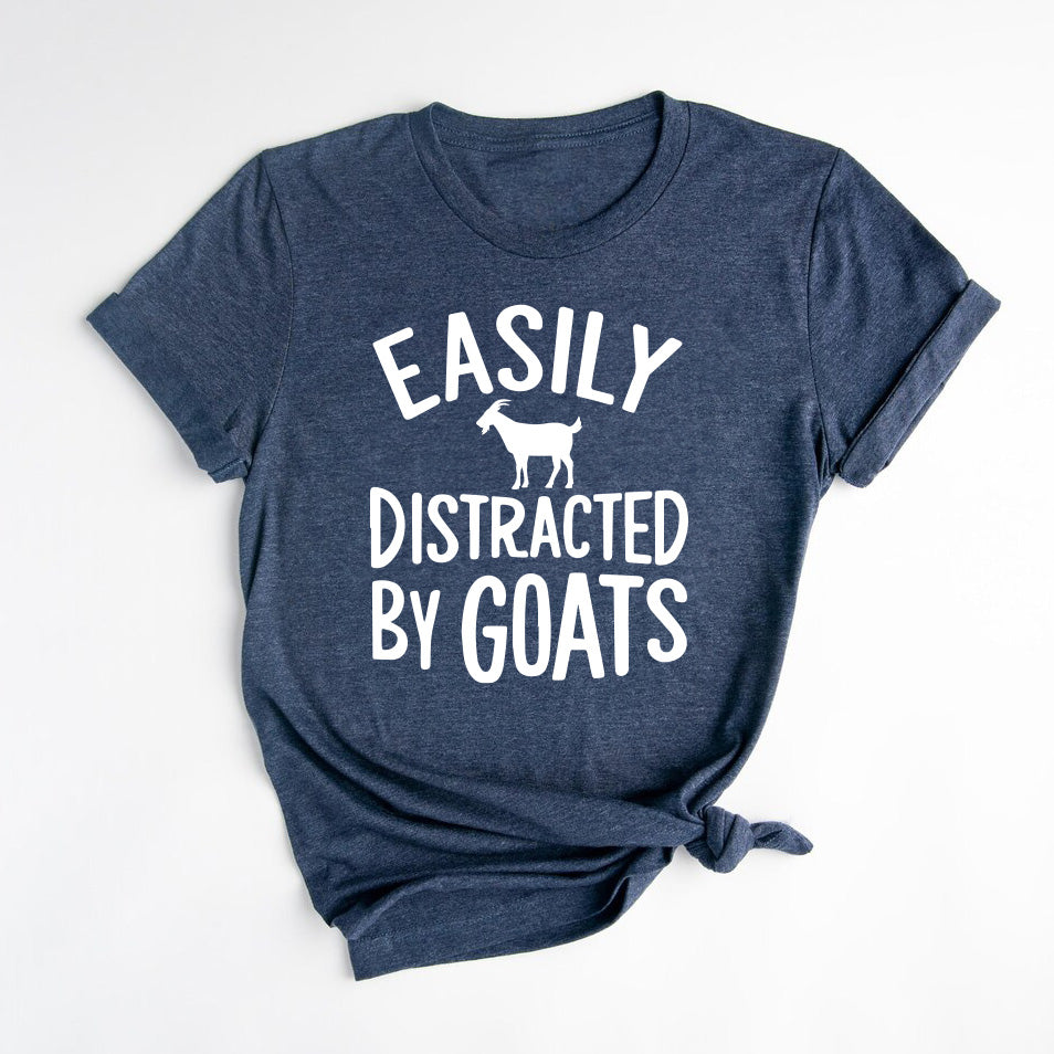 "Easily Distracted by Goats" Kids Short Sleeve T-Shirt