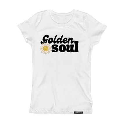 Golden Soul Retro Flower Graphic T-Shirt – Smiley Face 70s Vintage Aesthetic Tee