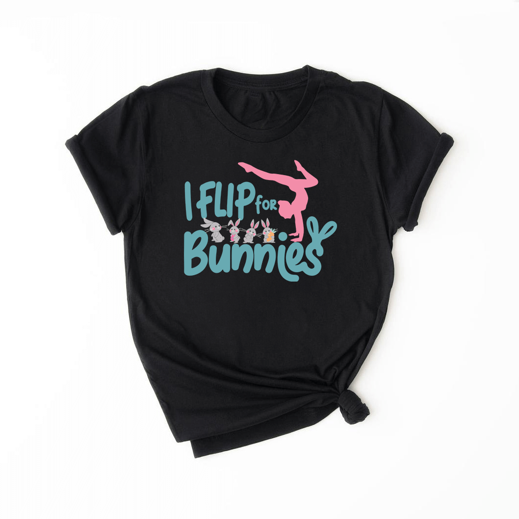 I Flip for Bunnies Girls Gymnast Short Sleeve T-Shirt