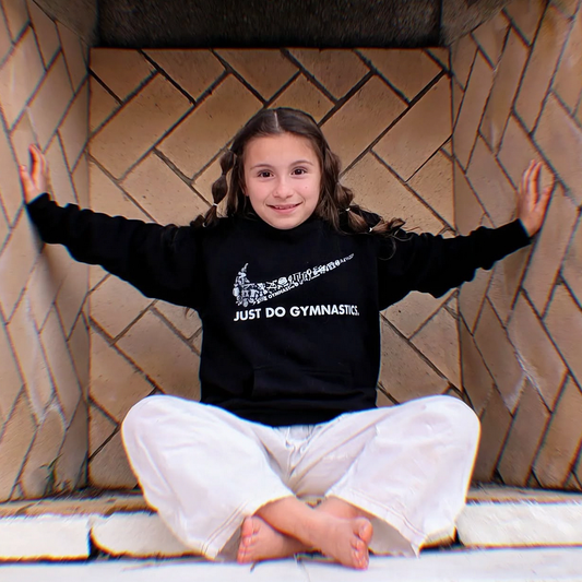 JUST DO GYMNASTICS Girls & Boys Hoodie – Stylish Gymnastics-Inspired Design