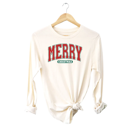Merry Christmas Girls Jersey Long Sleeve Tee