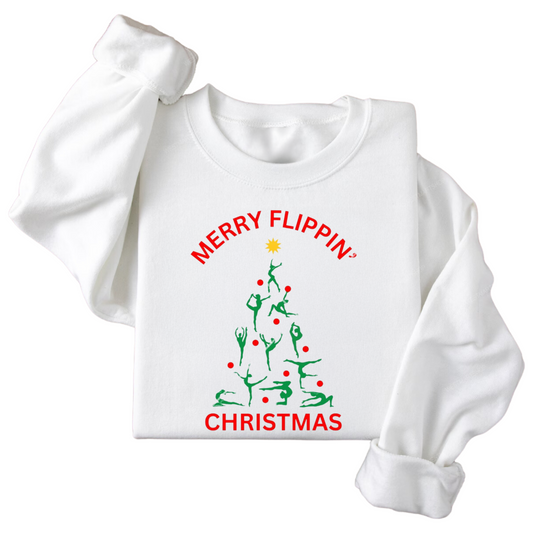 Merry Flippin' Christmas Gymnast - Holiday Sweatshirt  for Kids & Teens