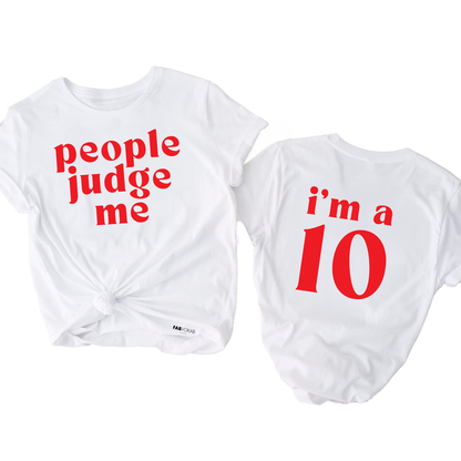 People Judge Me. I'm a 10. Kids Girls Gymnast Short Sleeve T-Shirt