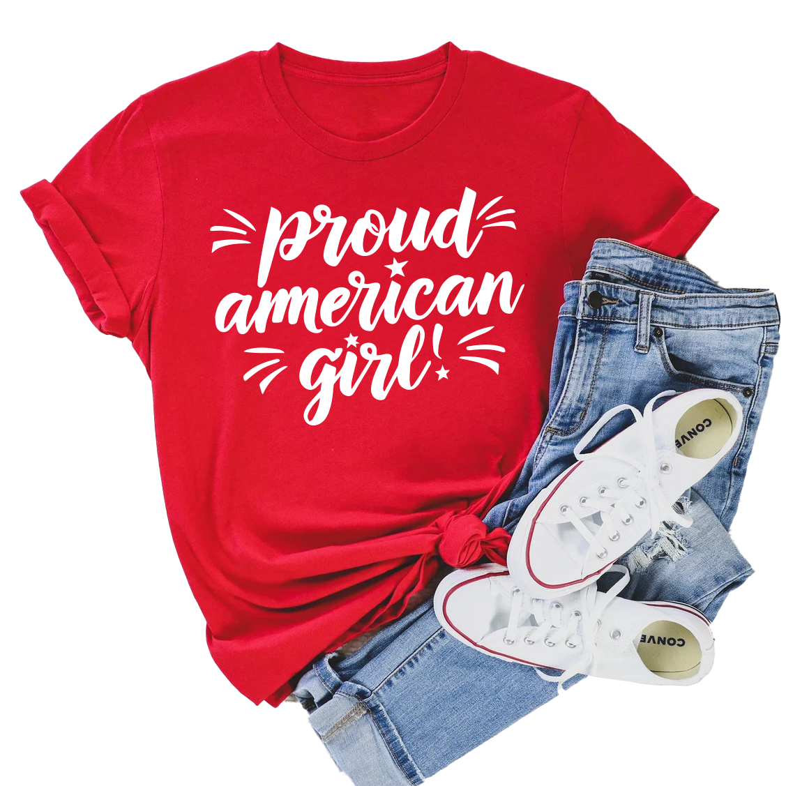 Proud American Girl Kids, Teen Patriotic Short Sleeve T-shirt