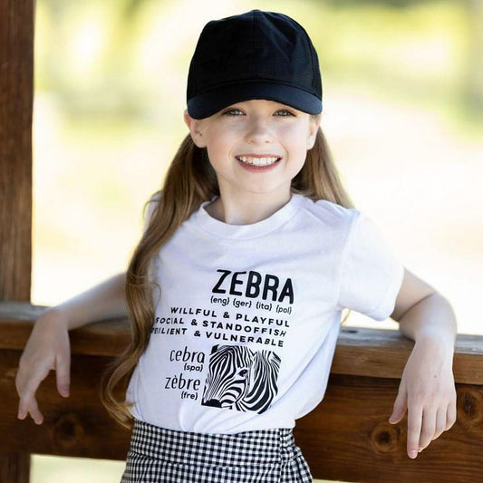 Zebra Multi-Language Kids Short Sleeve T-Shirt: Unleash Adventure for Animal Lovers & Language Enthusiasts!
