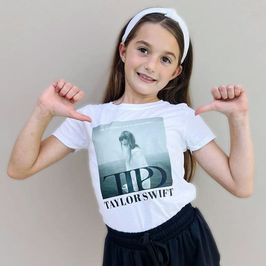 Swiftly Tortured: Taylor Swift Inspired Girls T-shirt from The Tortured Poets Department Album