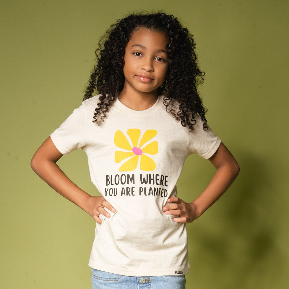 "Bloom Where You Are Planted" Girls' Motivational T-Shirt