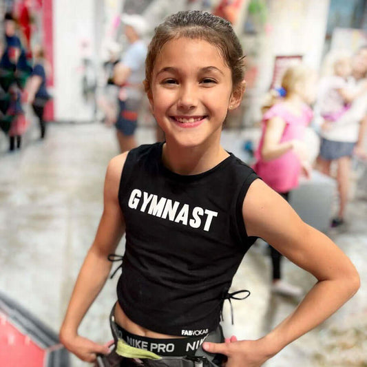"GYMNAST" Girls Crop Top - Style and Performance for Young Gymnasts
