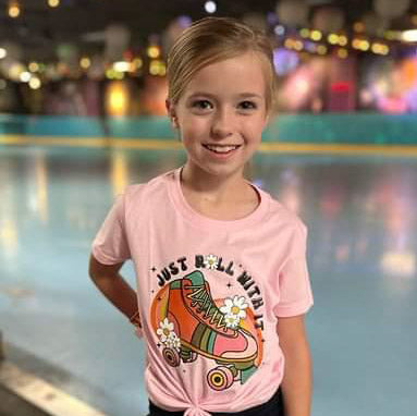 Let's roll with it Pink Kids, Girls, Teen Short Sleeve T-shirt