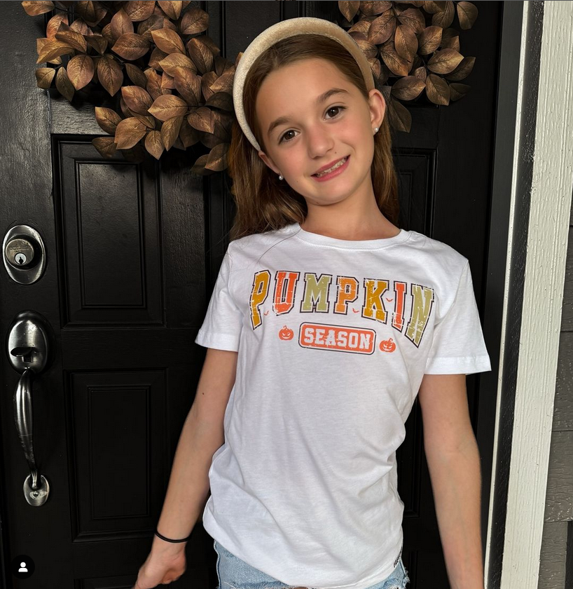 Pumpkin Season Girl T-Shirt for Kids, Girls & Teens - Fall Graphic Tee